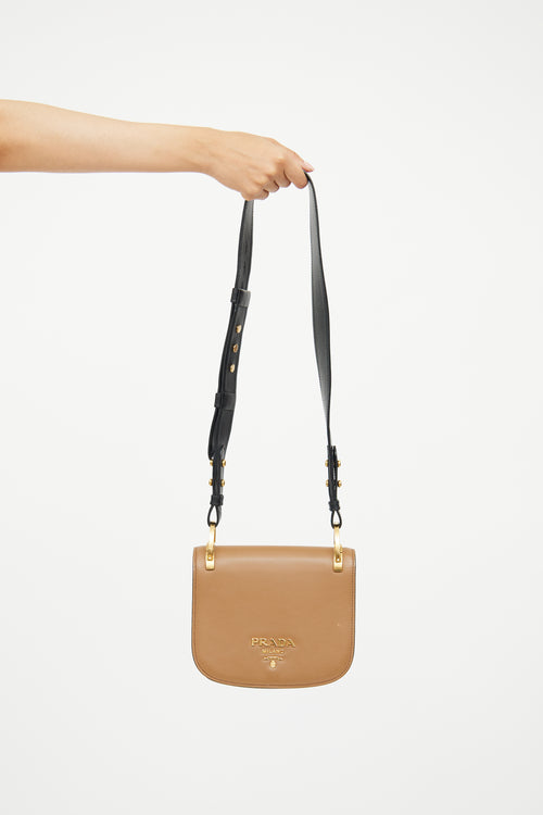 Prada Brown & Black Pionniere Saddle Bag