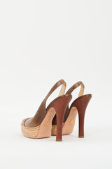 Prada Brown Leather Slingback Pump