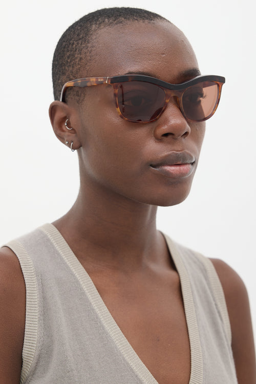 Prada Brown Marbled SPR19P Tapered Sunglasses