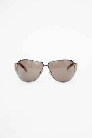 Prada Brown SPR57G Rectangular Sunglasses