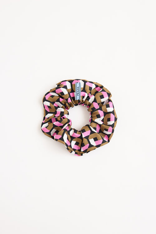 Prada Silk Printed Logo Scrunchie