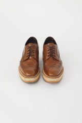 Prada Brown Leather Platform Brogue