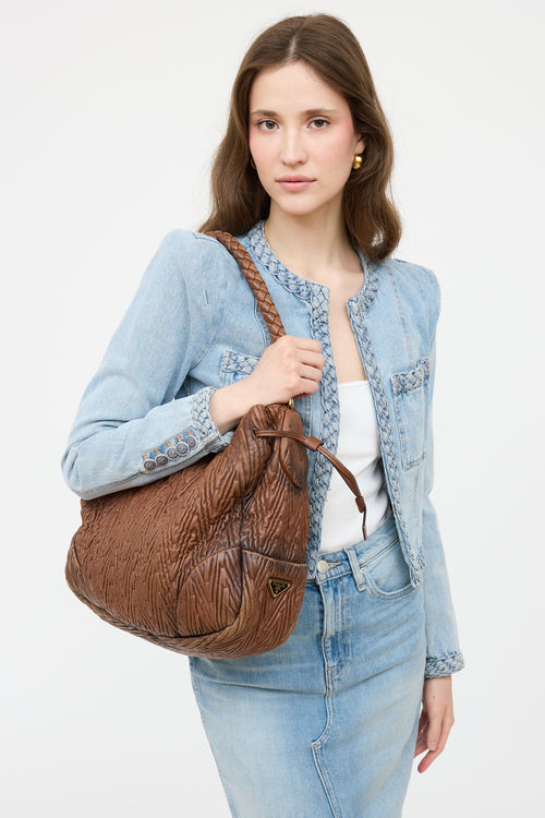 Prada Nappa Chevron Shoulder Bag