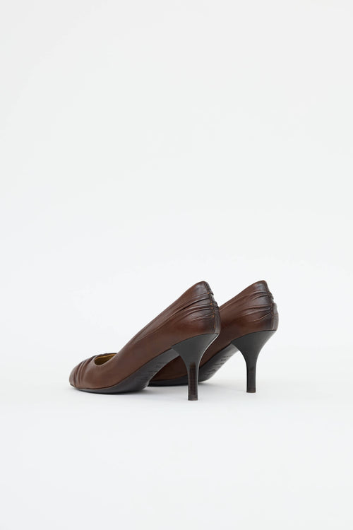 Prada Ruched Peep Toe Pump