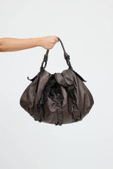 Prada Metallic Mordore Ruffle Bag