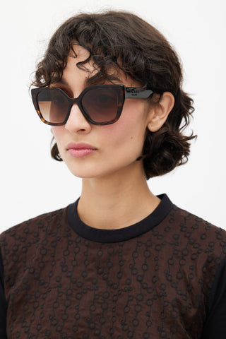 Prada Brown SPR24X Square Sunglasses