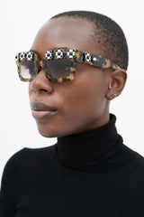 Prada Brown SPR25P Floral Sunglasses