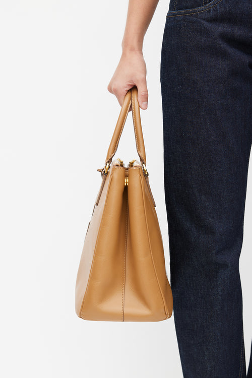 Prada Brown Saffiano Leather Galleria Tote Bag