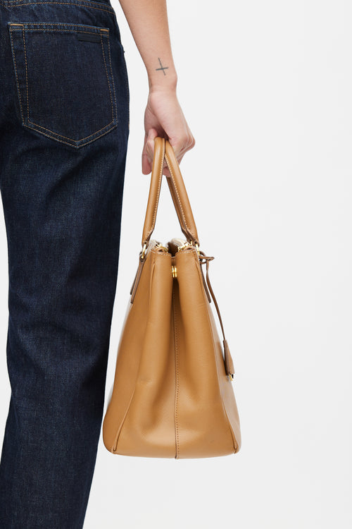 Prada Brown Saffiano Leather Galleria Tote Bag