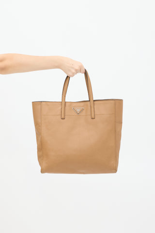 Prada Brown Saffiano Leather Tote Bag