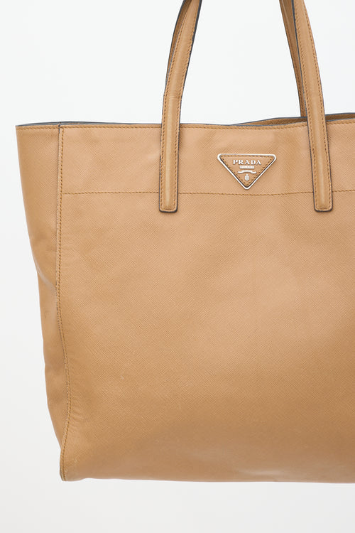 Prada Brown Saffiano Leather Tote Bag