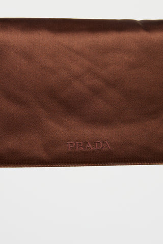 Prada Brown Satin Evening Bag