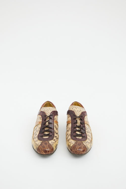 Prada Brown Embossed Detail Sneaker