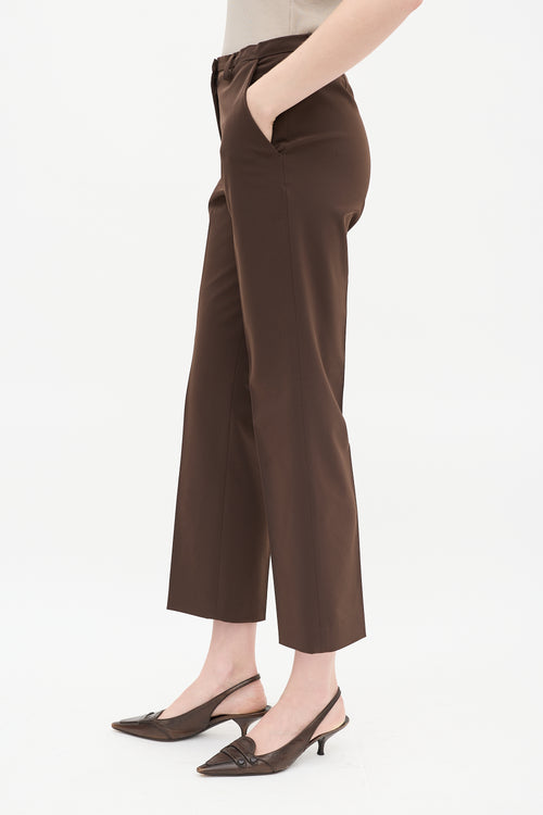 Prada Brown Cropped Straight Leg Trouser