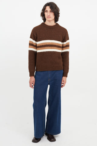 Prada Brown Stripe Knit Sweater