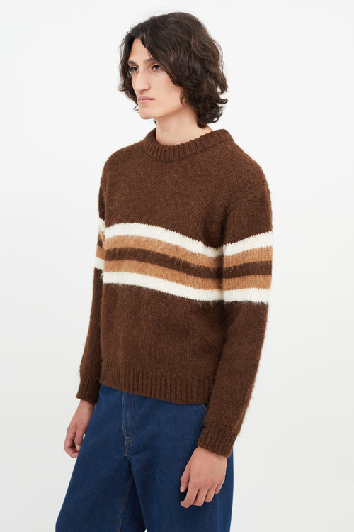 Prada Brown Stripe Knit Sweater