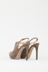 Prada Brown Suede Cutout Heel