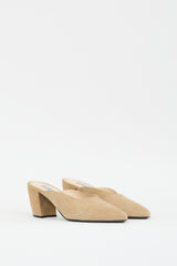 Prada Beige Suede Pointed Toe Mule