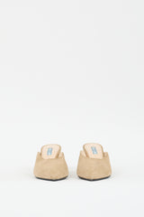 Prada Beige Suede Pointed Toe Mule