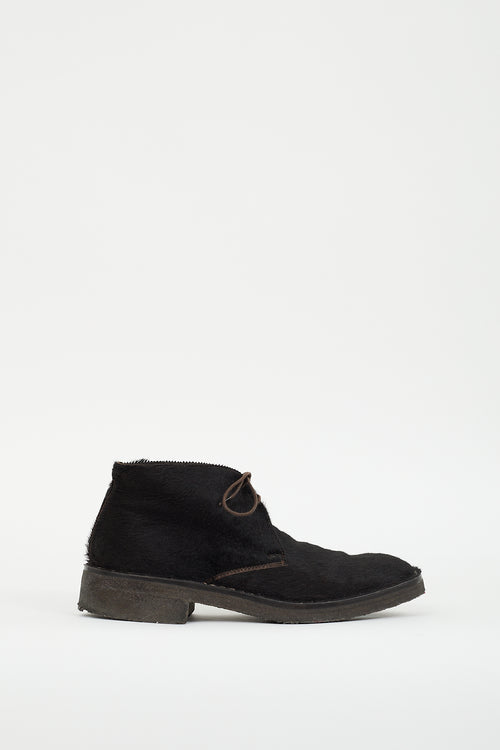 Prada Brown Textured Hair Boot