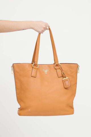 Vitello Daino Side Zip Tote Bag