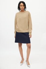 Prada Brown & White Wool Knit Sweater