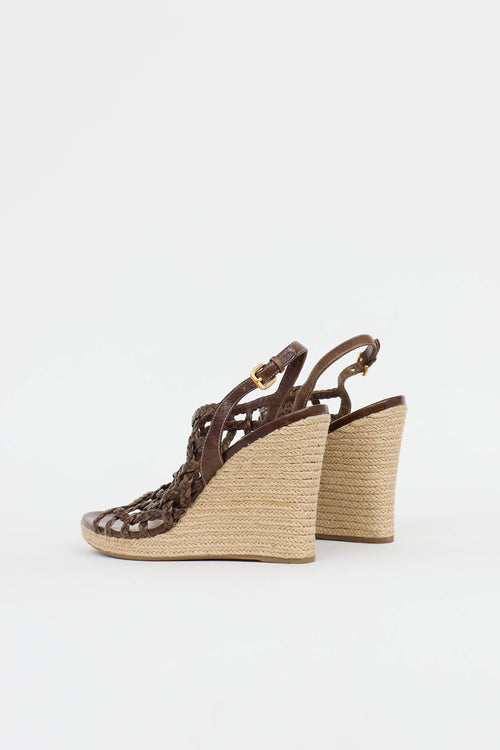 Prada Woven Wedge Sandal