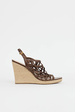 Prada Woven Wedge Sandal