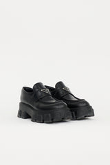 Prada Brushed Leather Monolith Loafer