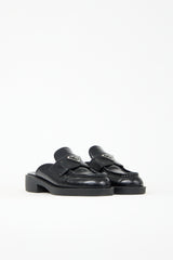 Prada Brushed Leather Logo Mule