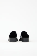 Prada Brushed Leather Logo Mule