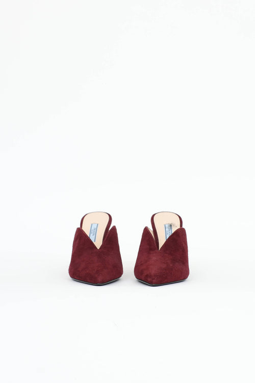 Prada Suede Pointed Toe Mule