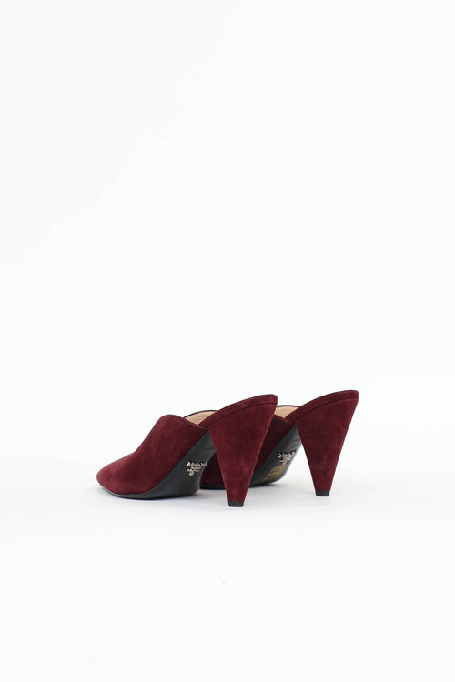Prada Suede Pointed Toe Mule