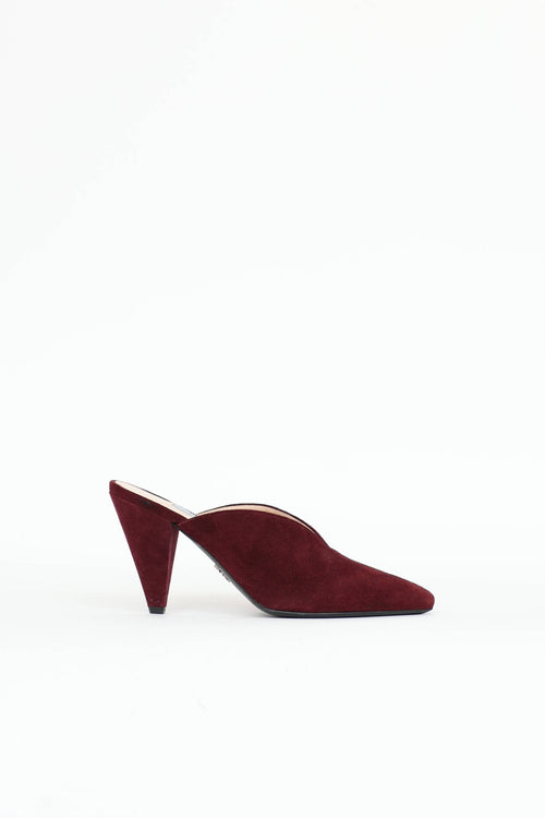 Prada Suede Pointed Toe Mule