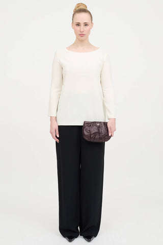 Leather Pleated Clutch