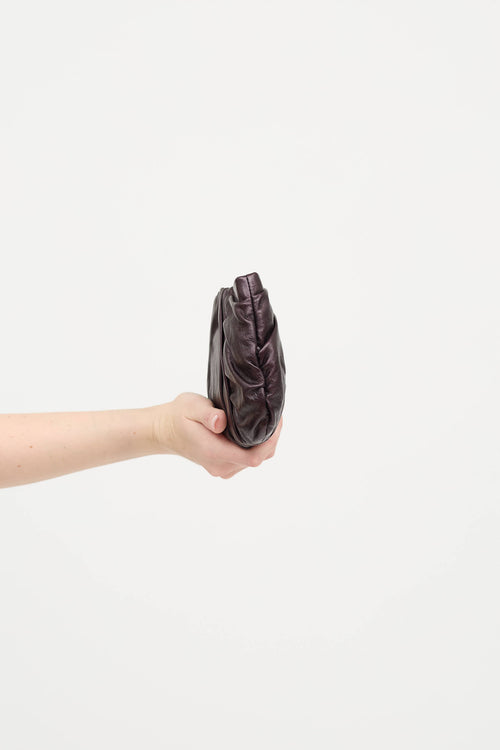 Leather Pleated Clutch