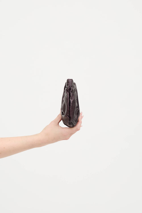 Leather Pleated Clutch