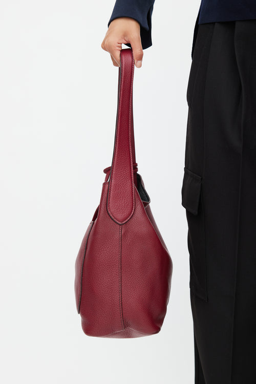 Prada Burgundy Smooth Leather Shoulder Bag