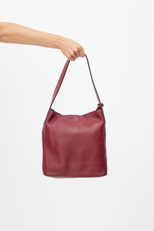 Prada Burgundy Smooth Leather Shoulder Bag