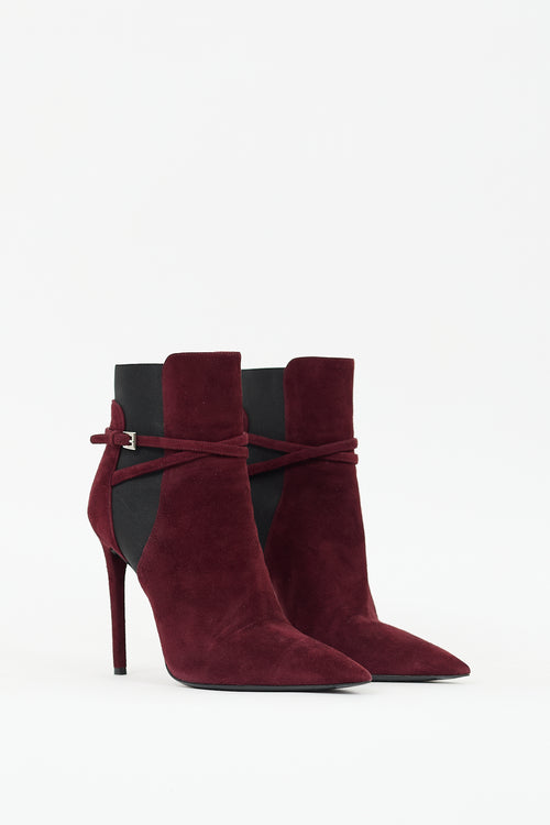 Prada Burgundy Suede Chelsea Boot