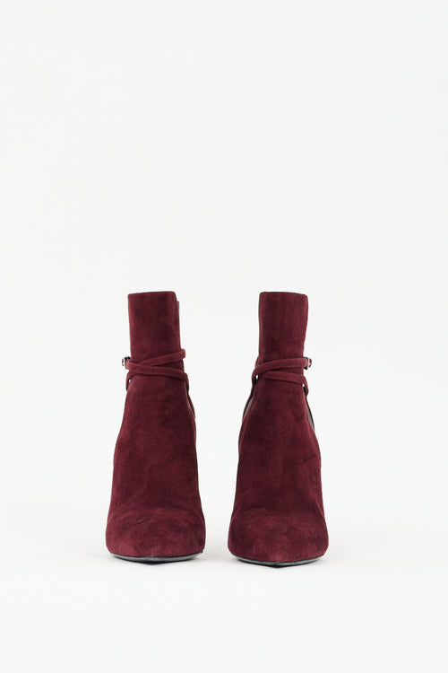 Prada Burgundy Suede Chelsea Boot