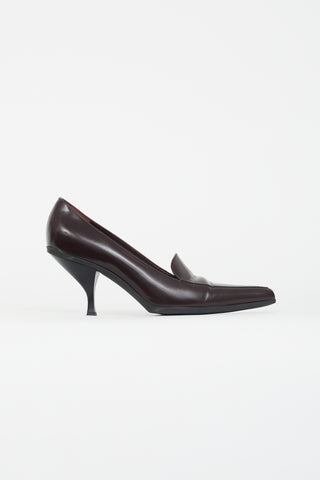 Prada Burgundy Leather Heel