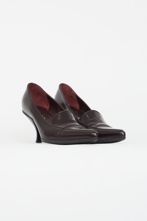 Prada Burgundy Leather Heel