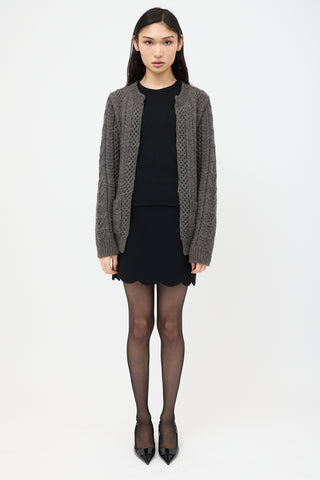 Prada Cable Knit Cardigan