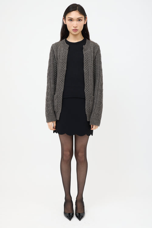 Prada Cable Knit Cardigan