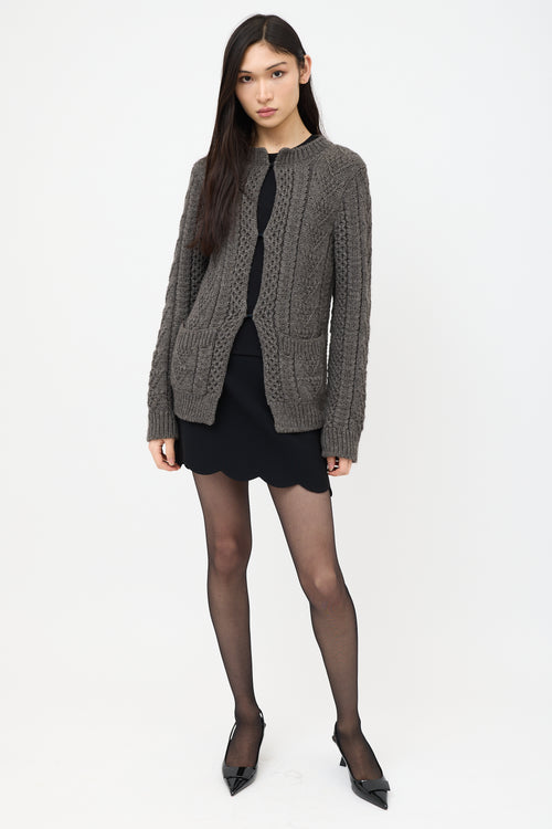 Prada Cable Knit Cardigan