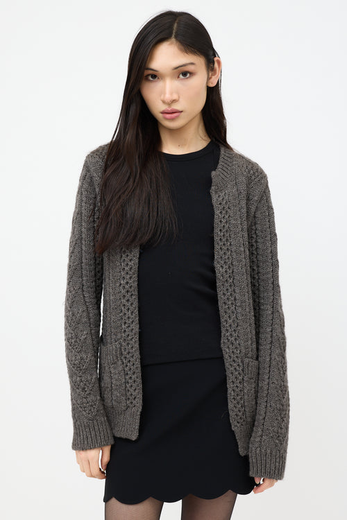 Prada Cable Knit Cardigan