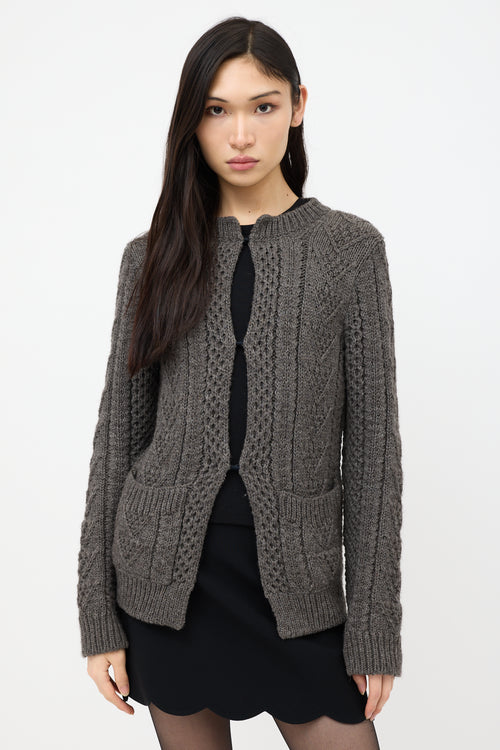 Prada Cable Knit Cardigan