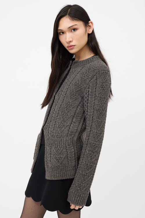 Prada Cable Knit Cardigan