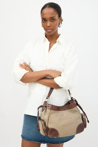 Prada Canapa Logo Shoulder Bag